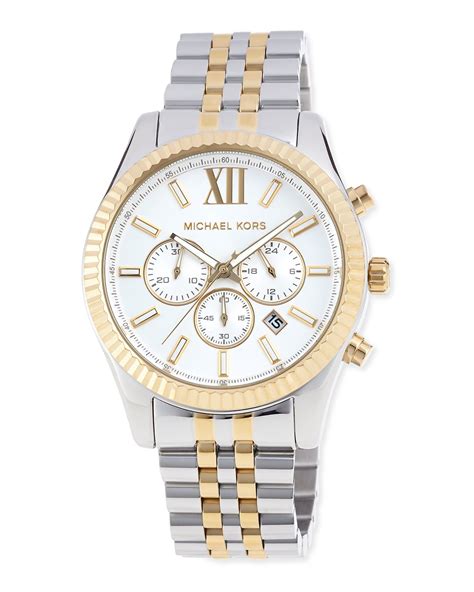 michael kors lexington two-tone watch|michael kors chronograph gold.